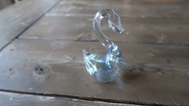 Vintage Carnival Glass Swan Paperweight 4&quot; - £29.64 GBP