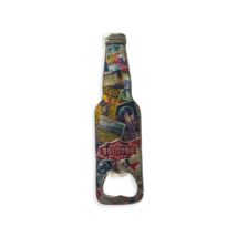 Houston Texas Landmarks Beer Bottle Shape Opener Enamel Fridge Magnet Multicolor - £11.07 GBP