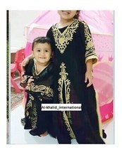 New Caftan Kid Ramadan Royal Black Girl Kid Eid Abaya Jellabiya Moroccan... - $72.05