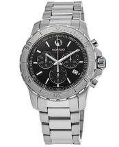 Movado 2600110 Series 800 Men&#39;s Black Dial Stainless Steel Chronograph Watch  - £390.78 GBP