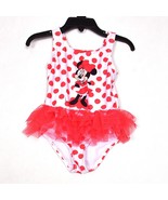 Disney Junior Minnie Mouse White Red Polka Dot Tutu Swimsuit Girls 2T - €11,46 EUR