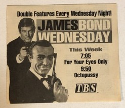 James Bond Wednesday Tv Guide Print Ad Sean Connery Roger Moore TPA15 - £4.57 GBP