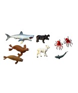 Set Of 8 Realistic Animal Figurines - Shark Hippo Lamb Walrus &amp; Octopus ... - $13.23 CAD