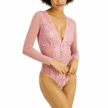 INC International Concepts Womens Long Sleeve Lace Bodysuit Foxglove X-L... - $25.00