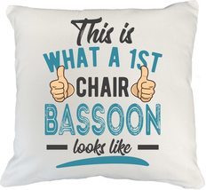Make Your Mark Design Bassoonist White Pillow Cover for Bassoon Instrumentalist  - £19.38 GBP+