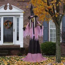 OPEN BOX 10&#39; Towering Animated Witch with LCD Eyes Motion Sensor Halloween Decor - $430.64