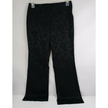 New York &amp; Company Black Floral Side Zip Pants Size 10 - £15.25 GBP