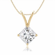 ANGARA 0.75 Ctw Natural Diamond V-Bale Pendant Necklace in 14K Gold (Grade-HSI2) - £1,333.57 GBP