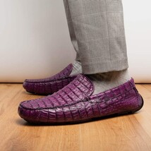 Marco Di Milano genuine caiman slip-on driving loafer Shoes Remo Purple image 10
