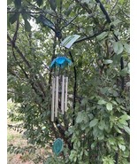 Butterfly Stained Glass Fluttering Wings Wind Chime Metal Pipe Boho Arts... - €12,71 EUR
