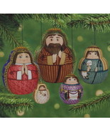 Hallmark 2001 NIB Nesting Nativity Creche Pressed Tin Set of 5 Ornaments - £29.72 GBP