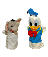 Melissa Doug Hand Puppets Disney Donald Duck and Elephant Baby Zoo Anima... - £6.79 GBP