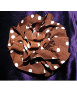 Hand crochet  Brown and White Dot Yorganza Yarn Statement Pin - $12.00