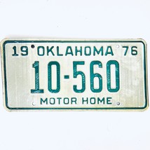 1976 United States Oklahoma Base Motor Home License Plate 10-560 - £14.70 GBP