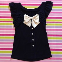 Rojita Dark Blue Top With Large Bow Size S Very Cute - $1,047.00 MXN