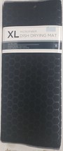 Extra Large Printed Microfiber Dish Drying Mat, 24&quot; x 18&quot;, BLACK HEXAGON... - $16.82