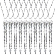 10-Light White Christmas Icicle Light Set - £63.05 GBP