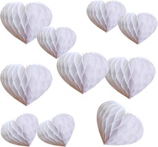 Heart Shaped Honeycomb Balls Party Decorations 10 Pieces 6&quot; 8&quot;Tissue Pap... - £19.39 GBP