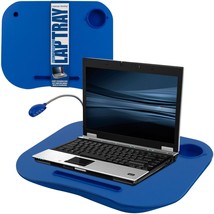Lap Desk with Light LED Computers, Tablet Cup Holder Blue Soft Mold Pen Holder - £23.45 GBP