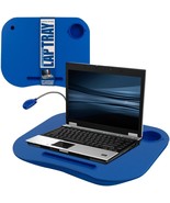 Lap Desk with Light LED Computers, Tablet Cup Holder Blue Soft Mold Pen Holder - $29.65