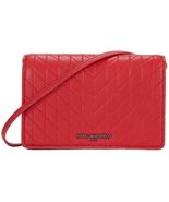 Karl Lagerfeld Paris Nicolette Crossbody Handbag Crimson Red Quilted Lea... - $76.99