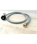 4.5FT Propane LP Stainless Hose w/Gauge Converter Adapter  QCC1  to 1 lb... - $29.48 CAD