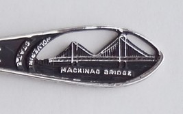 Collector Souvenir Spoon USA Michigan Mackinac Bridge Wolverine State Embossed - £5.58 GBP