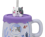 Whimsical Diver Cat With Sea Fishes Ceramic Mug With Silicone Lid And Straw - £14.15 GBP