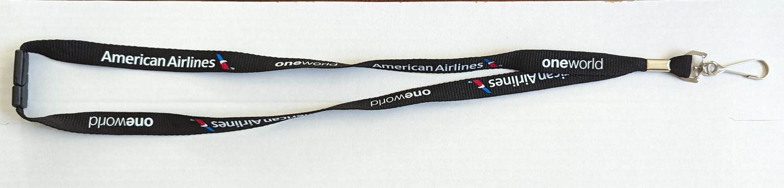 American Airlines One World Lanyard 3/4&quot;  w/ J-Hook &amp; Breakaway Release,... - $8.95