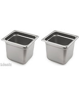 1/6 Size Standard Anti-Jam Stainless Steel Steam Table Hotel Pan - 6&quot; (2... - $40.60 CAD