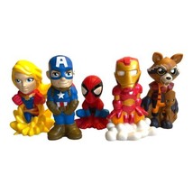 Marvel Avengers Bath Set 5 PVC Figures Pool Beach Water Toys 5 inch Disney - £14.68 GBP