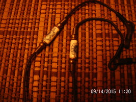 Eyeglass Chain , Black Rope , White Beads With Blue Flowers - $133.25 MXN