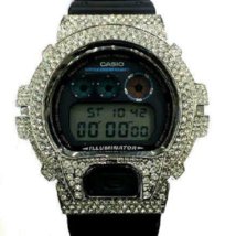 Casio G-shock Custom 3 Ct Stone Cz diamond 300 Pcs Mens Watch Dw6900/#a1 - £167.83 GBP