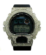 Casio G-shock Custom 3 Ct Stone Cz diamond 300 Pcs Mens Watch Dw6900/#a1 - $210.00