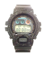 Casio G-shock Custom 3 Ct Stone Cz diamond 300 Pcs Mens Watch Dw6900/#a3 - $3,998.29 MXN