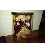 1996 HAPPY HOLIDAYS Special Edition Blond BARBIE w/Velvet GOWN in Fox FU... - £20.42 GBP