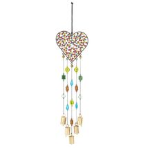 Ganz Beaded Heart Metal Wind Chime Outdoor Garden Windchime 30 Inch Mult... - $44.53