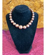 Lot of 3 VINTAGE Stylish Copper Bronze Brown Choker Necklaces Lucite Gol... - $424.00 MXN