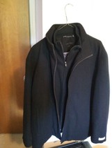Men&#39;s Calvin Klein Black Winter Coat Size XL Wool Double Full Zip - £56.95 GBP
