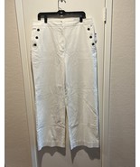 Talbots Pants Women’s Size 14 Ivory Cotton Blend Flat Front Wide Leg Pan... - €34,22 EUR