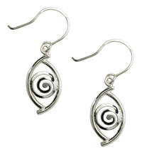  Evil Eye Amulet-Charm - Sterling Silver Earrings with Hooks - £22.80 GBP