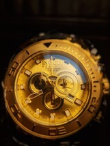 Invicta 6905 Reserve Subaqua 18k Gold Plated Watch With No Band & Needs Battery image 8