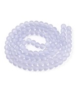 A  Bead Lot 5 strands 31 inch  8mm round Transparent Frosted Glass Lilac... - €9,48 EUR