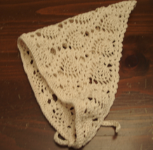 Kerchief with heirloom motif crochet White - $28.00