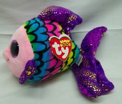 TY Beanie Boos FLIPPY THE VERY COLORFUL FISH 7&quot; Plush Stuffed Animal Toy... - £12.82 GBP