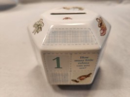 Peter Rabbit 1997 Wedgwood 1 2 3 Coin Bank Hexagon Vintage England - $18.70