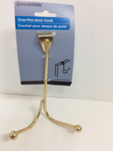 Gold Over The Door Double Hook Hanger Heavy Duty Metal Free Shipping New - $6.92