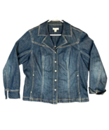 Coldwater Creek Jean Jacket Ladies 18 Blue Denim Blazer Notched Collar B... - £15.94 GBP