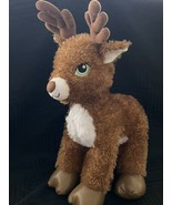 Build A Bear fuzzy brown soft green eyed Reindeer Plush Christmas plush ... - $12.00