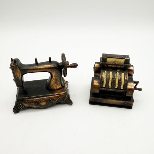 2 Durham Industries DieCast Metal Sewing Machine Cash Register Miniature... - $24.99